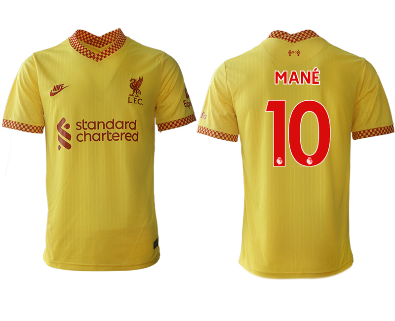 Men 2021-2022 Club Liverpool Second away aaa version yellow #10 Soccer Jersey